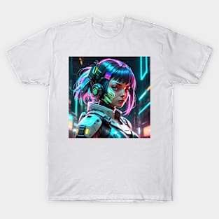 Neon cyberpunk Astronaut T-Shirt